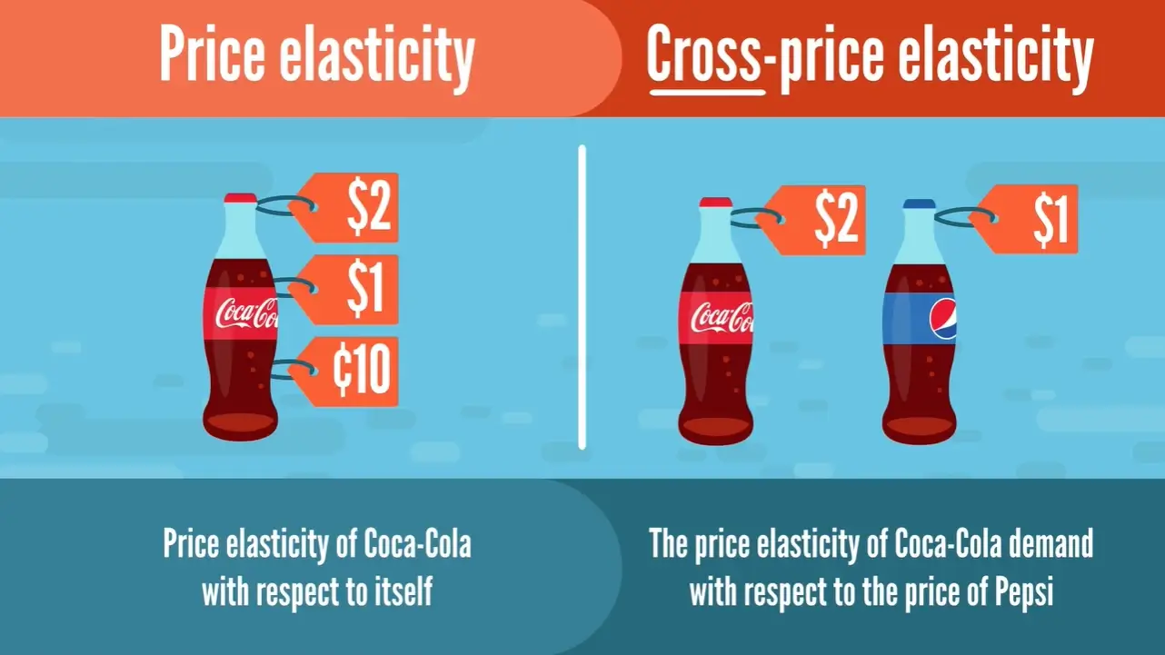 The difference between price elasticity in regards to Coca-Cola’s own product, and cross-price elasticity of Coca-Cola’s demand with respect to the price of Pepsi.