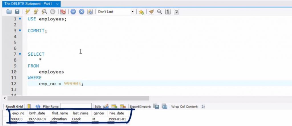 Delete First 1000 Rows Sql Db2