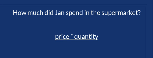 Iterating Through Dictionaries in Python: How much did Jan spend in the supermarket? Multiplying the price by the quantity, price*quantity