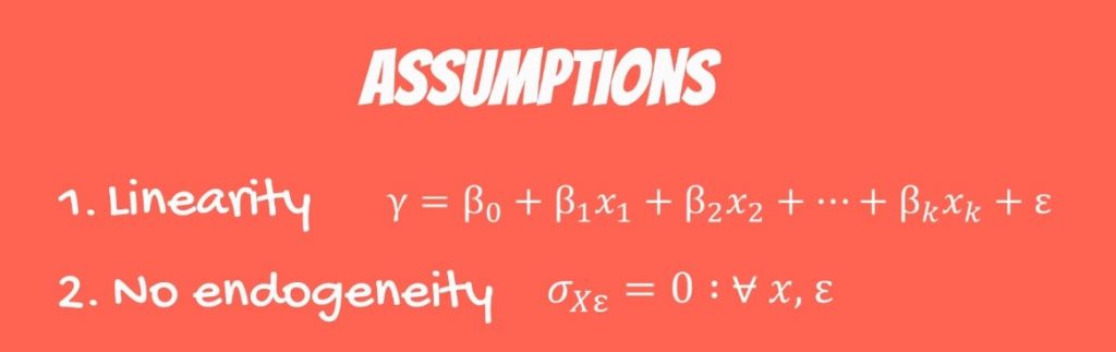 The Second OLS Assumption: no endogeneity formula