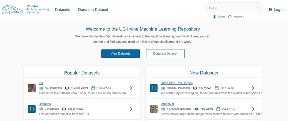 UCI Machine Learning Repository (beta version)