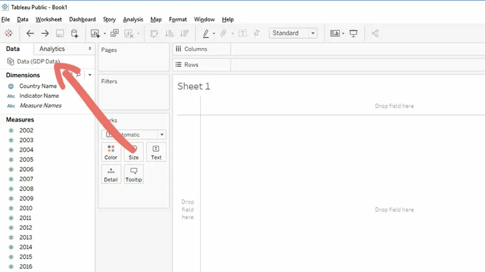 The Tableau interface: the Data pane