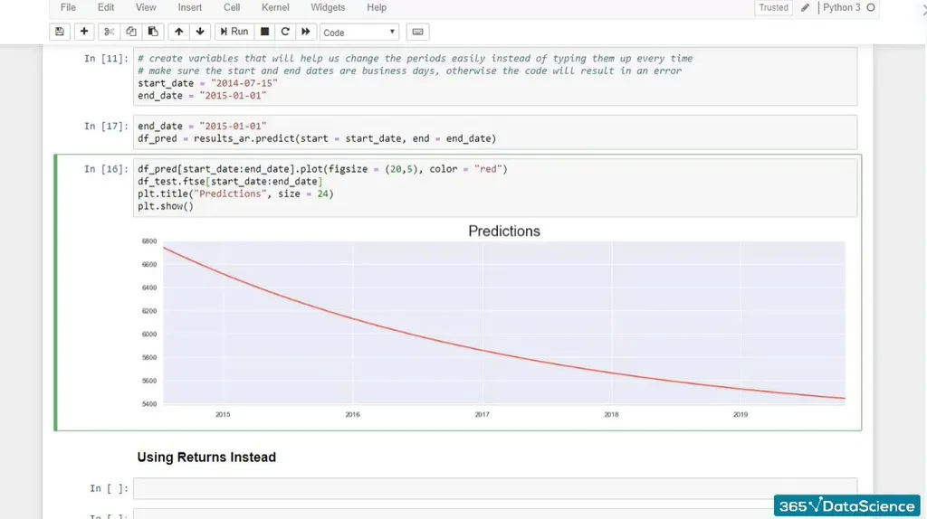 Adding the actual price values to forecasting code.