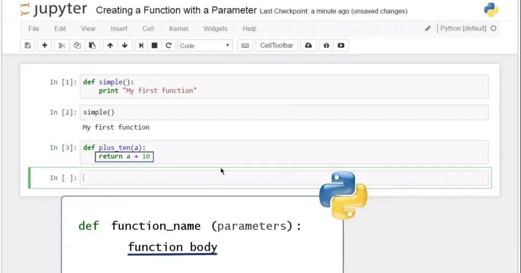 Creating a Python Function with a Parameter: return a + 10