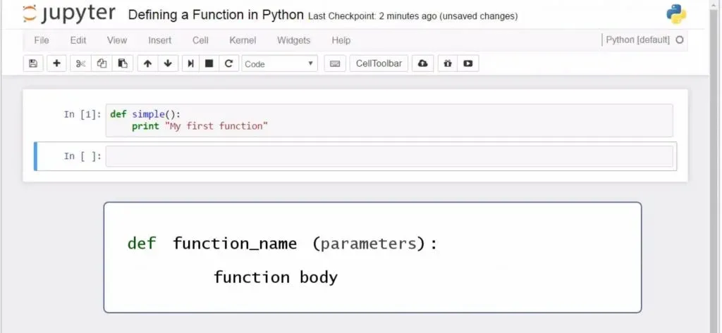 Defining a Function in Python: printing the sentence "My first function"