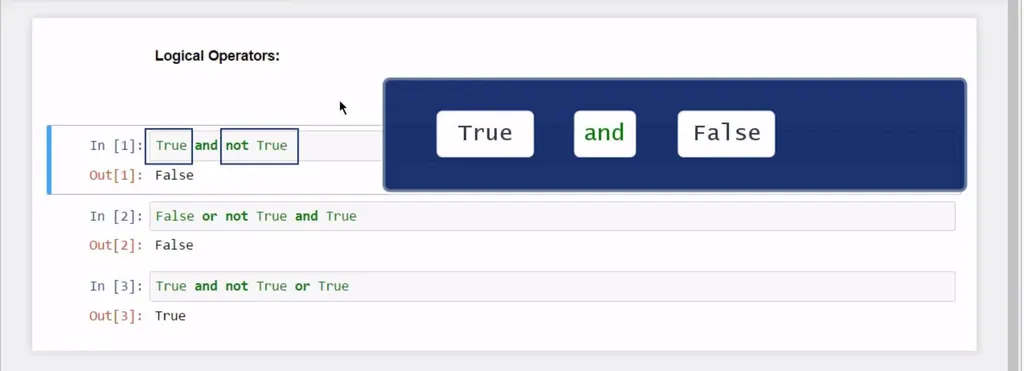 Python syntax - Boolean operators 7