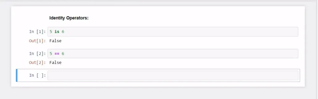Python syntax - Identity Operators 1