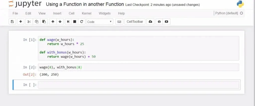 Using a Function in Another Python Function: 'wage' with an argument 8, and “with bonus” with an argument 8