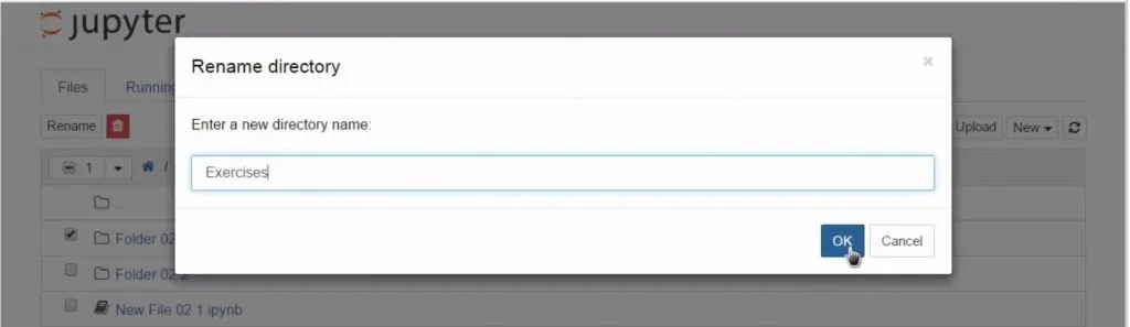 Rename directory in the Jupyter Dashboard