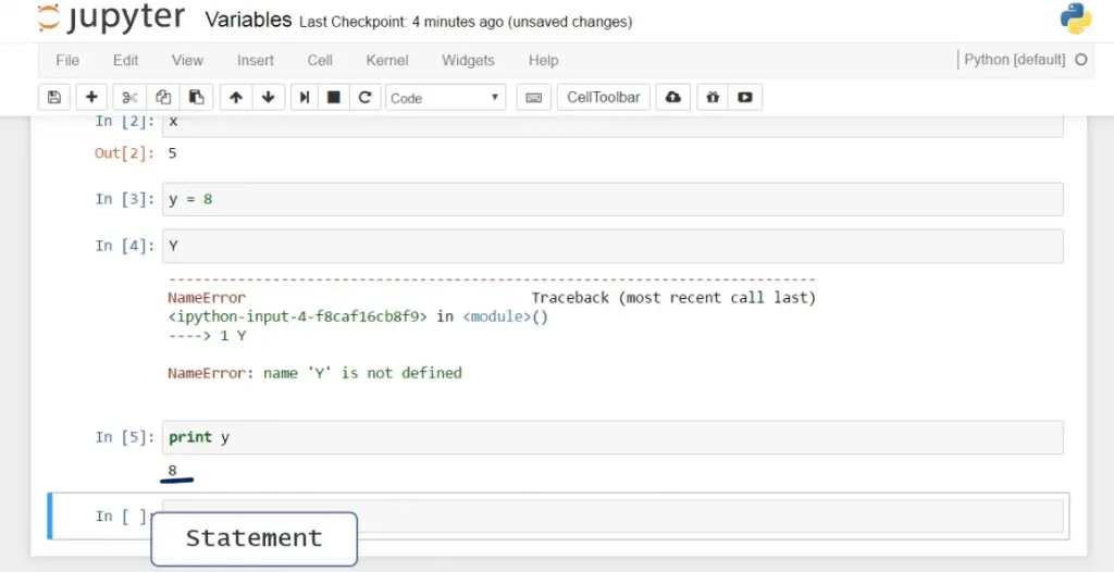 statement, python variables