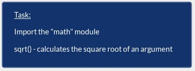 sqrt calculates the square root of an argument