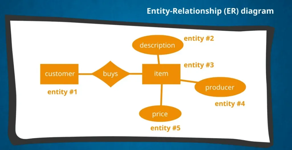 An ER diagram describes how the databases will relate