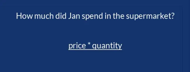 Iterating Through Dictionaries in Python: How much did Jan spend in the supermarket? Multiplying the price by the quantity, price*quantity