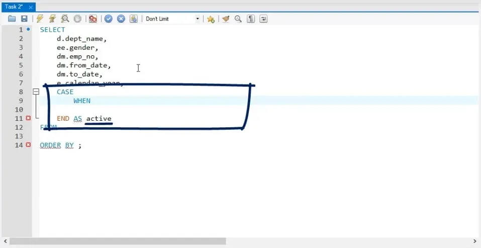 active, business task in sql