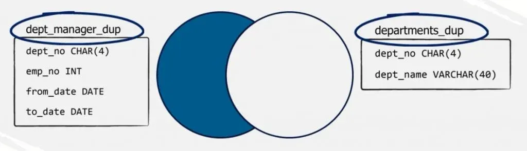 all records that appear only in the left outer blue part of the Venn diagram