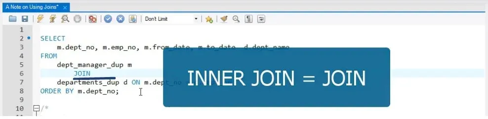 Inner join = join, joins syntax in sql