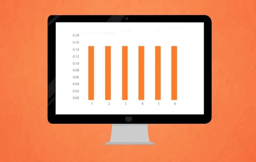 Discrete Uniform DIstribution example: the visual representation of a probability distribution