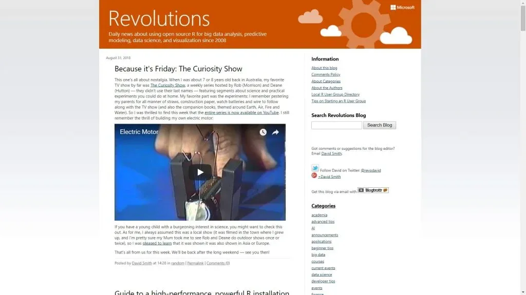 Revolutions data science blog