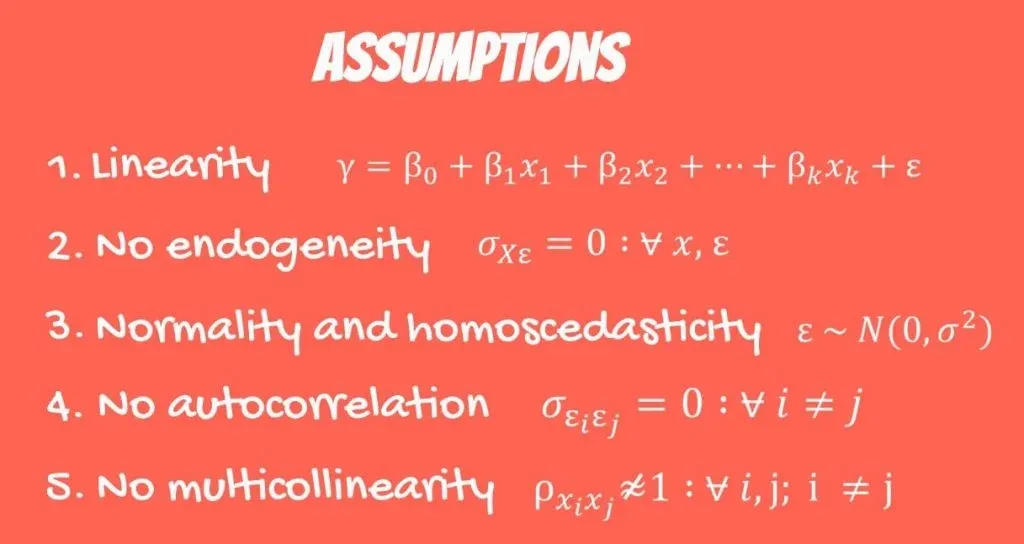 The Fifth OLS Assumption: no multicollinearity formula