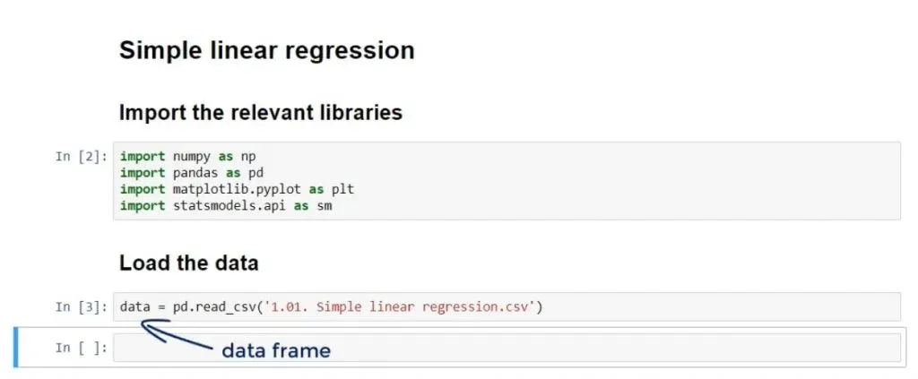 The data variable will be automatically converted into a data frame, linear regression