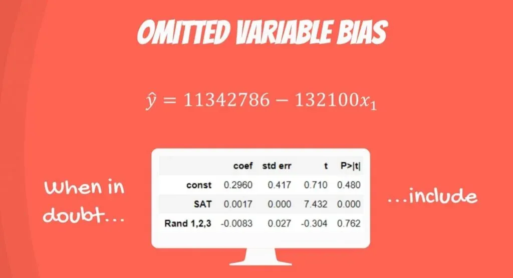 Omitted Variable Bias: proper inclusion of variables
