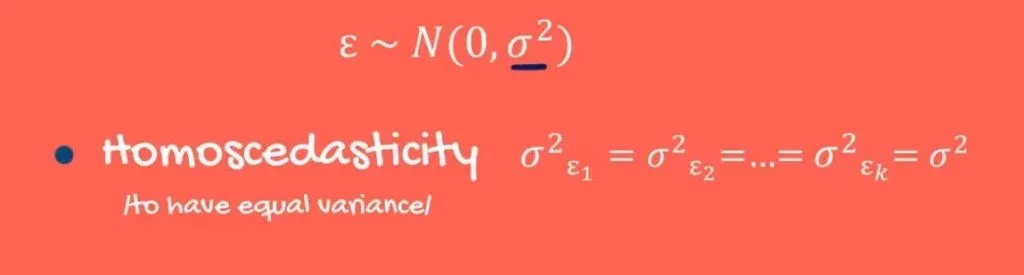 Homoscedasticity formula and definition