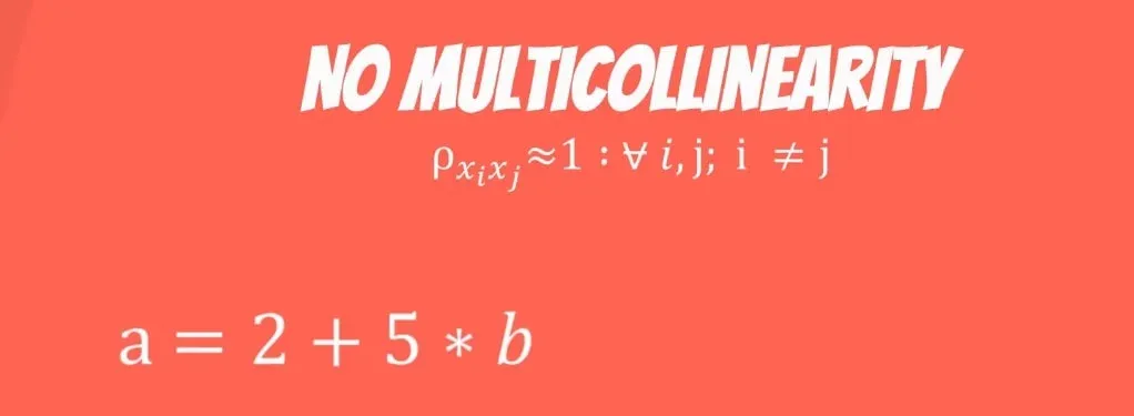 No multicollinearity: formula and equation