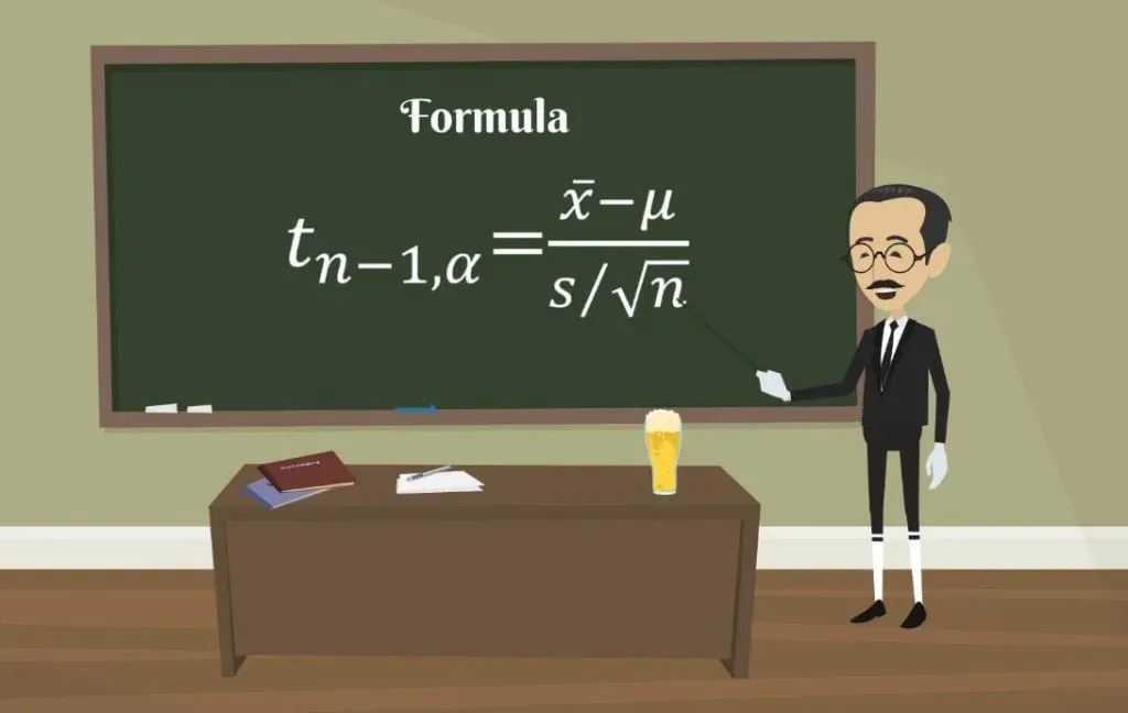 Formula, student's T distribution