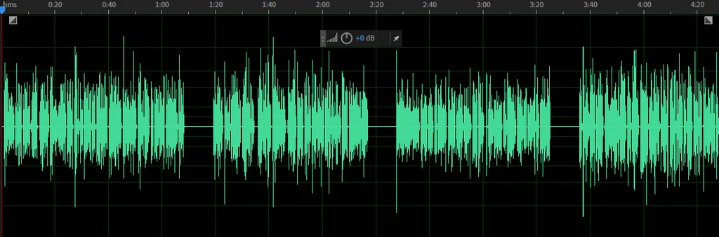 Screenshot of an audio before Code Interpreter has trimmed the silent parts.
