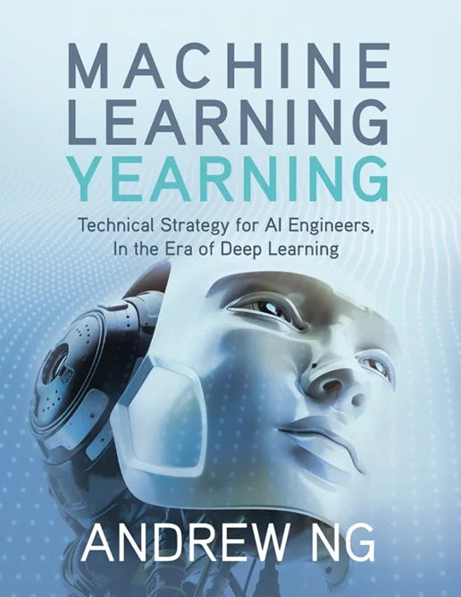 A light blue background with an image of a robot’s face blurred into it. Above the face, the title is written in grey and blue text. Below the face, the author’s name is written in white text.