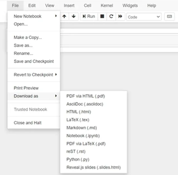 How to export a Jupyter Notebook file