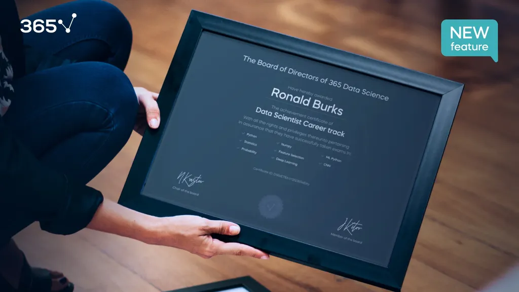 New Feature in 365 Data Science: Certificates