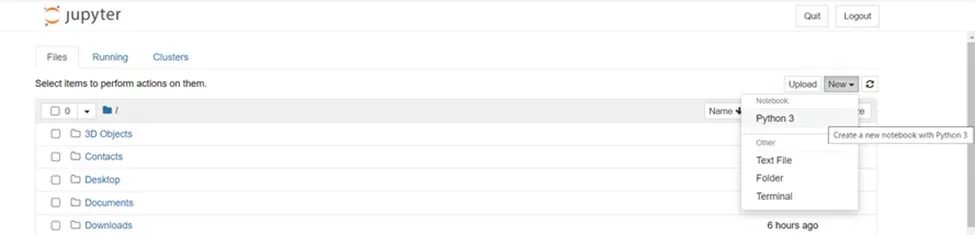 How to create a Python notebook in Jupyter