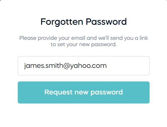 Forgotten password dialog
