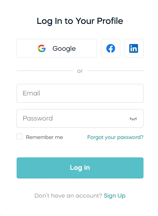 Login screen with Forgot your password link
