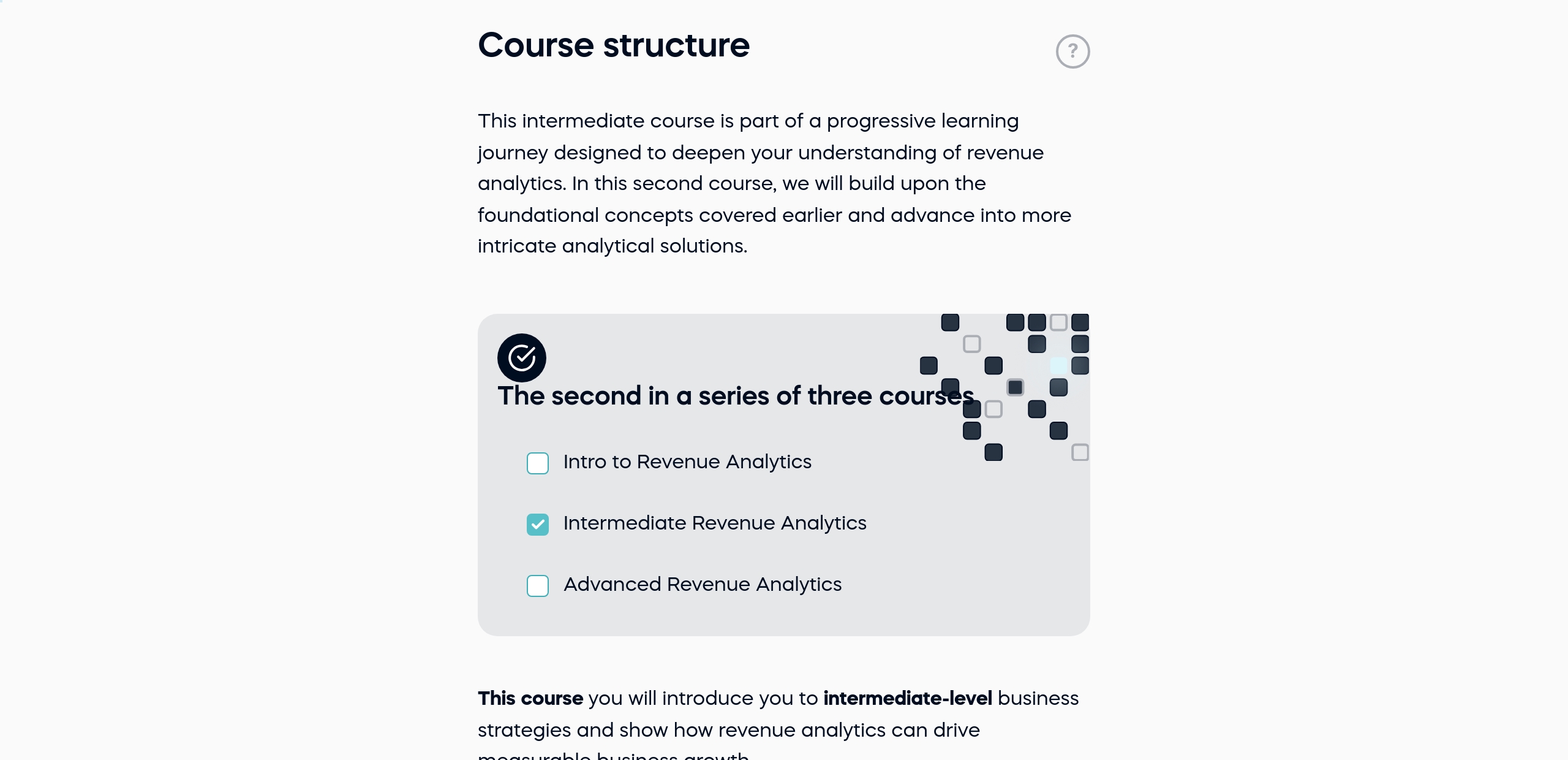 Course structure