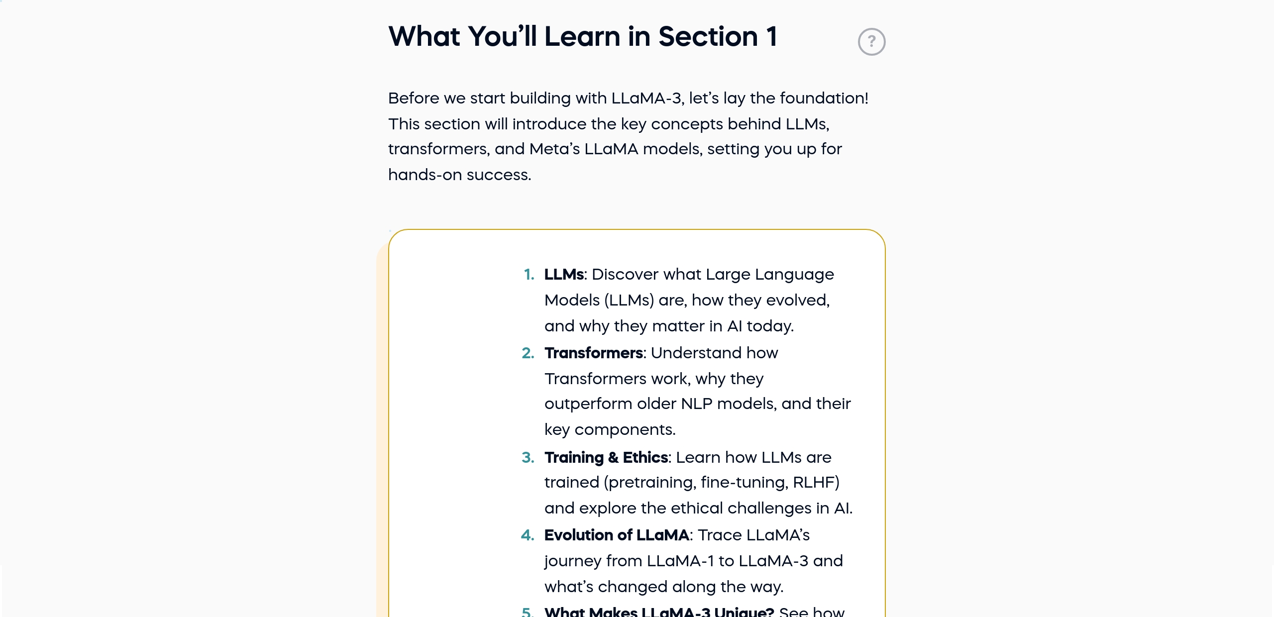 What You’ll Learn in Section 1