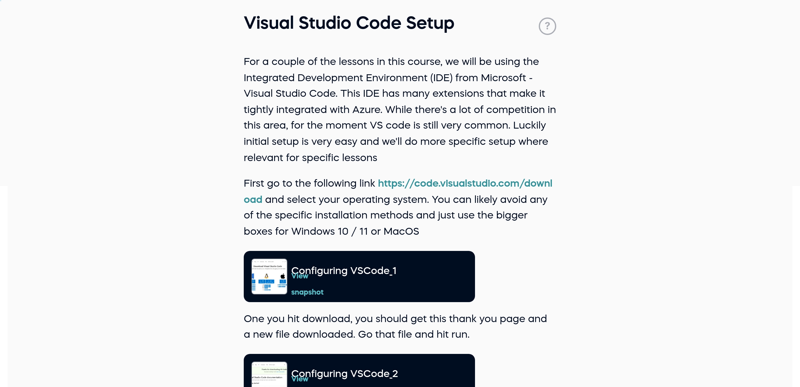 Visual Studio Code Setup