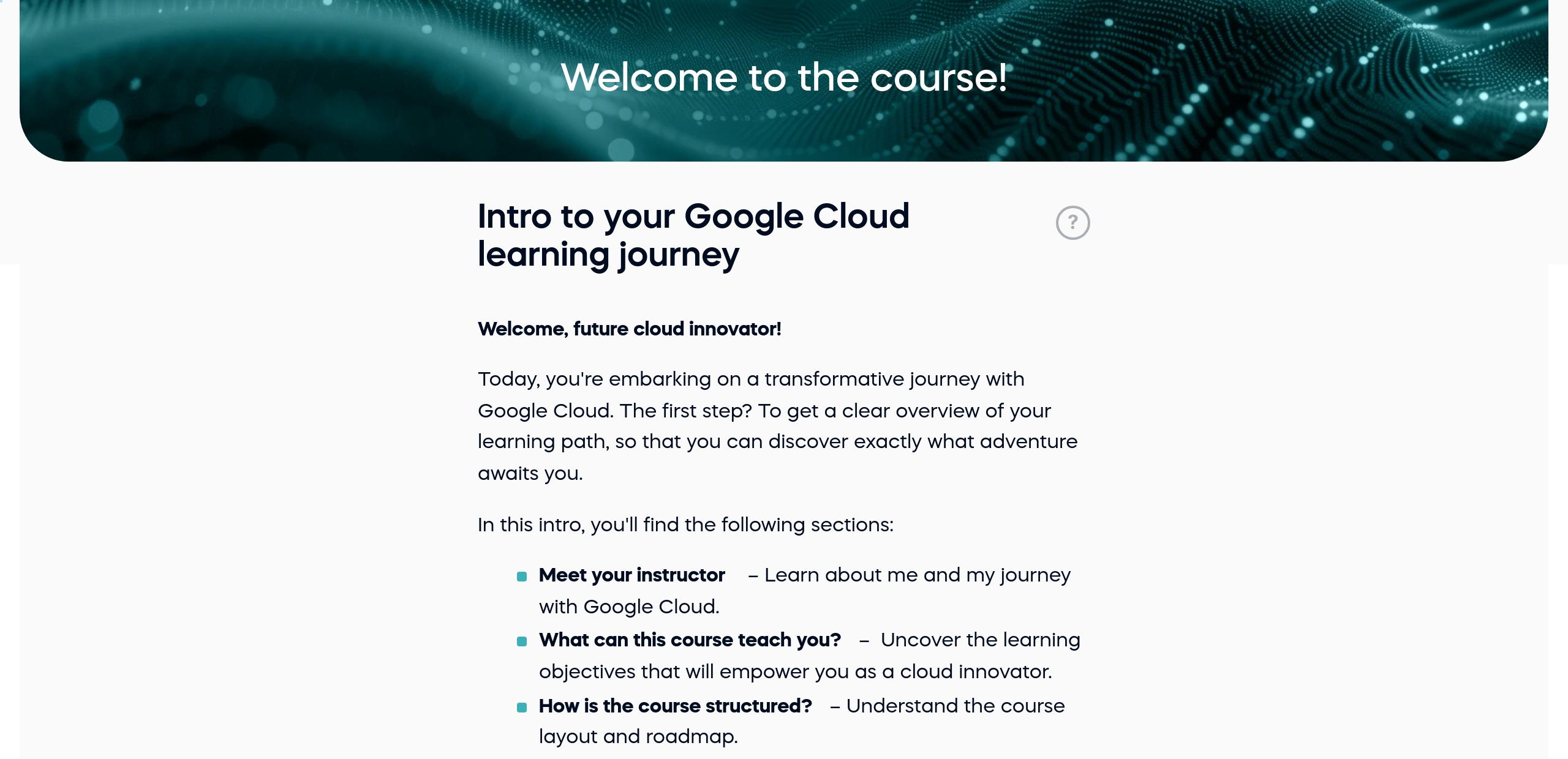 Intro to your Google Cloud learning journey