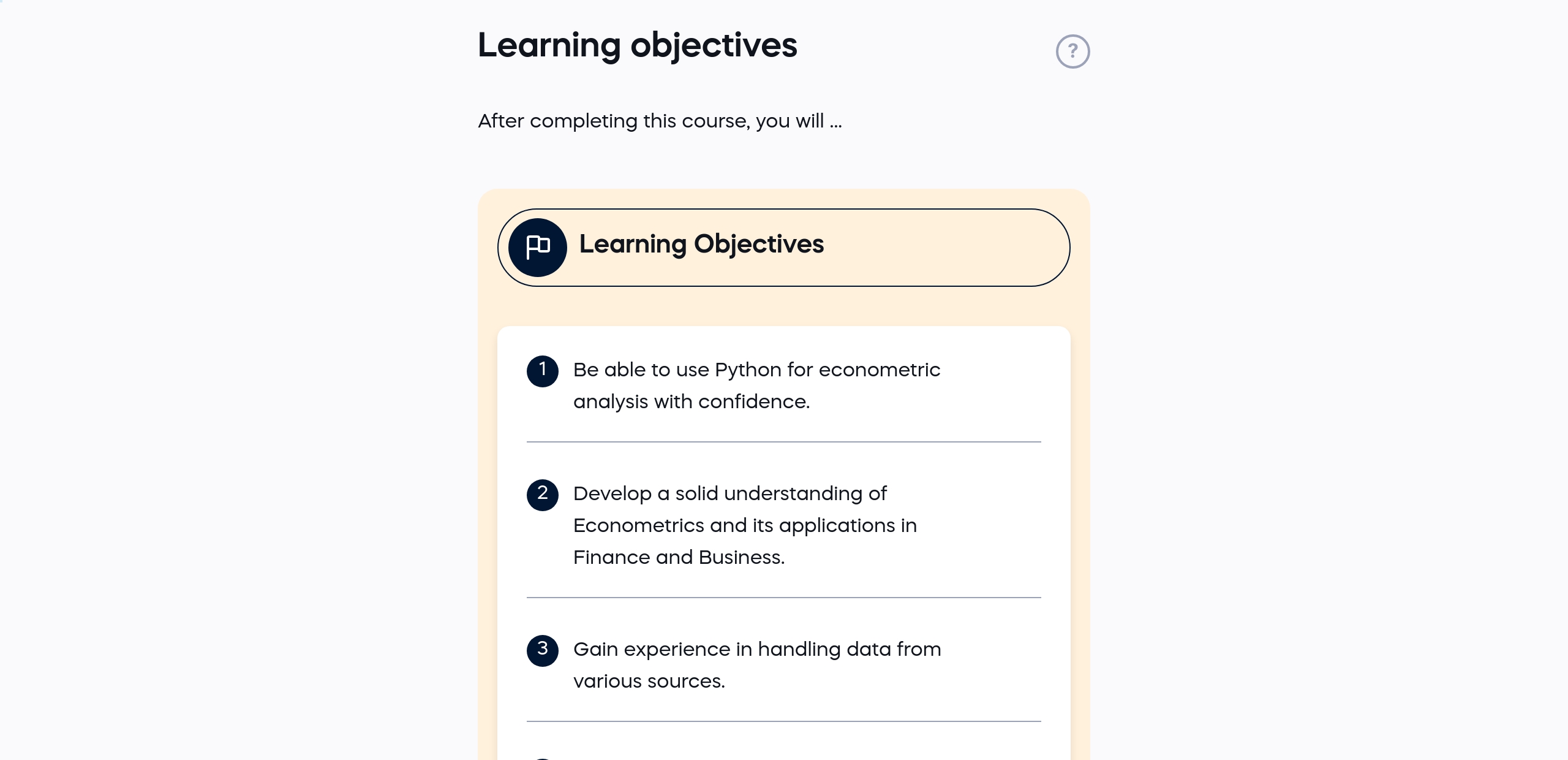 Learning objectives
