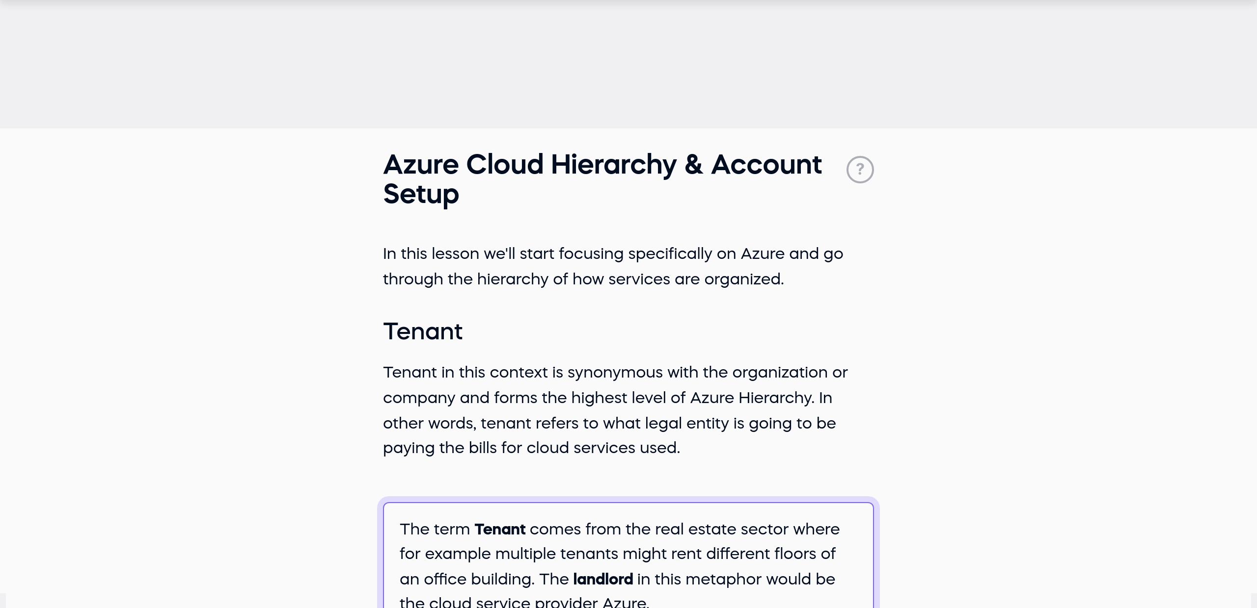 Azure Cloud Hierarchy & Account Setup
