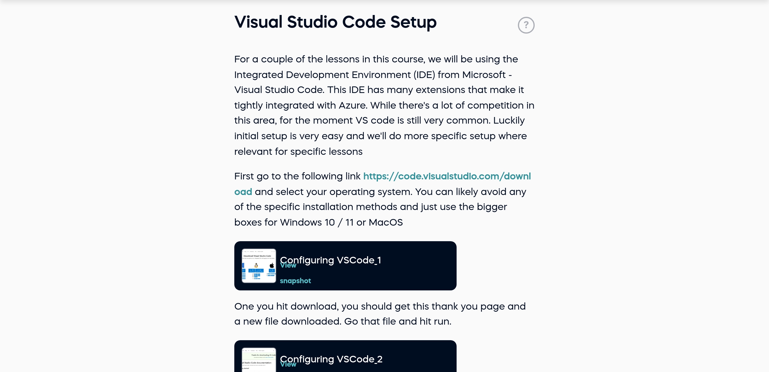 Visual Studio Code Setup