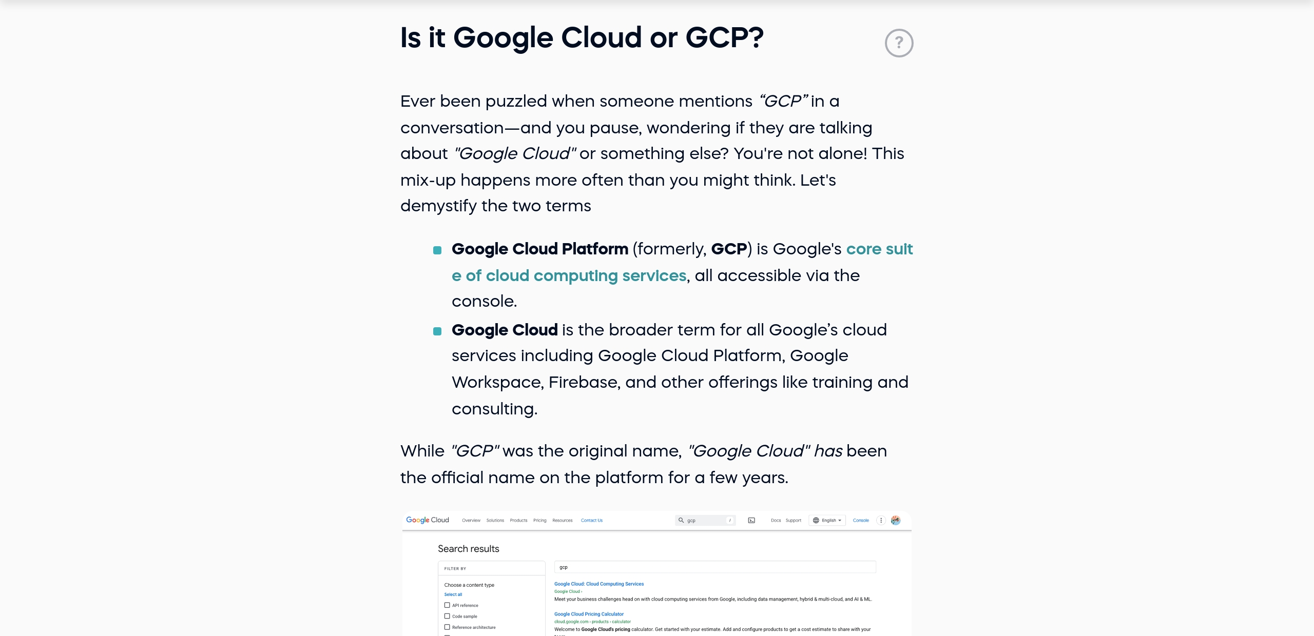 Is it Google Cloud or GCP?