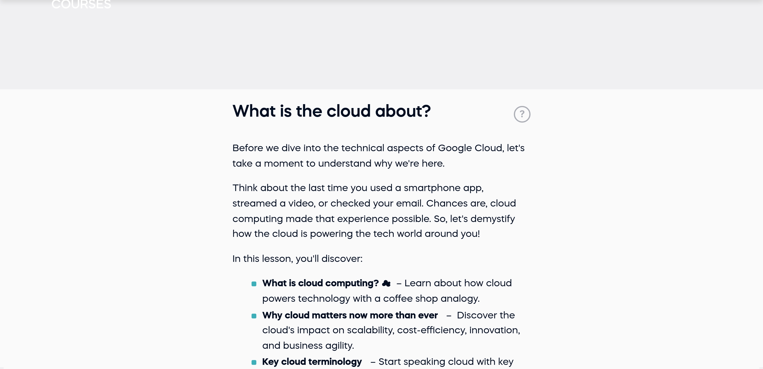 What is the cloud about?