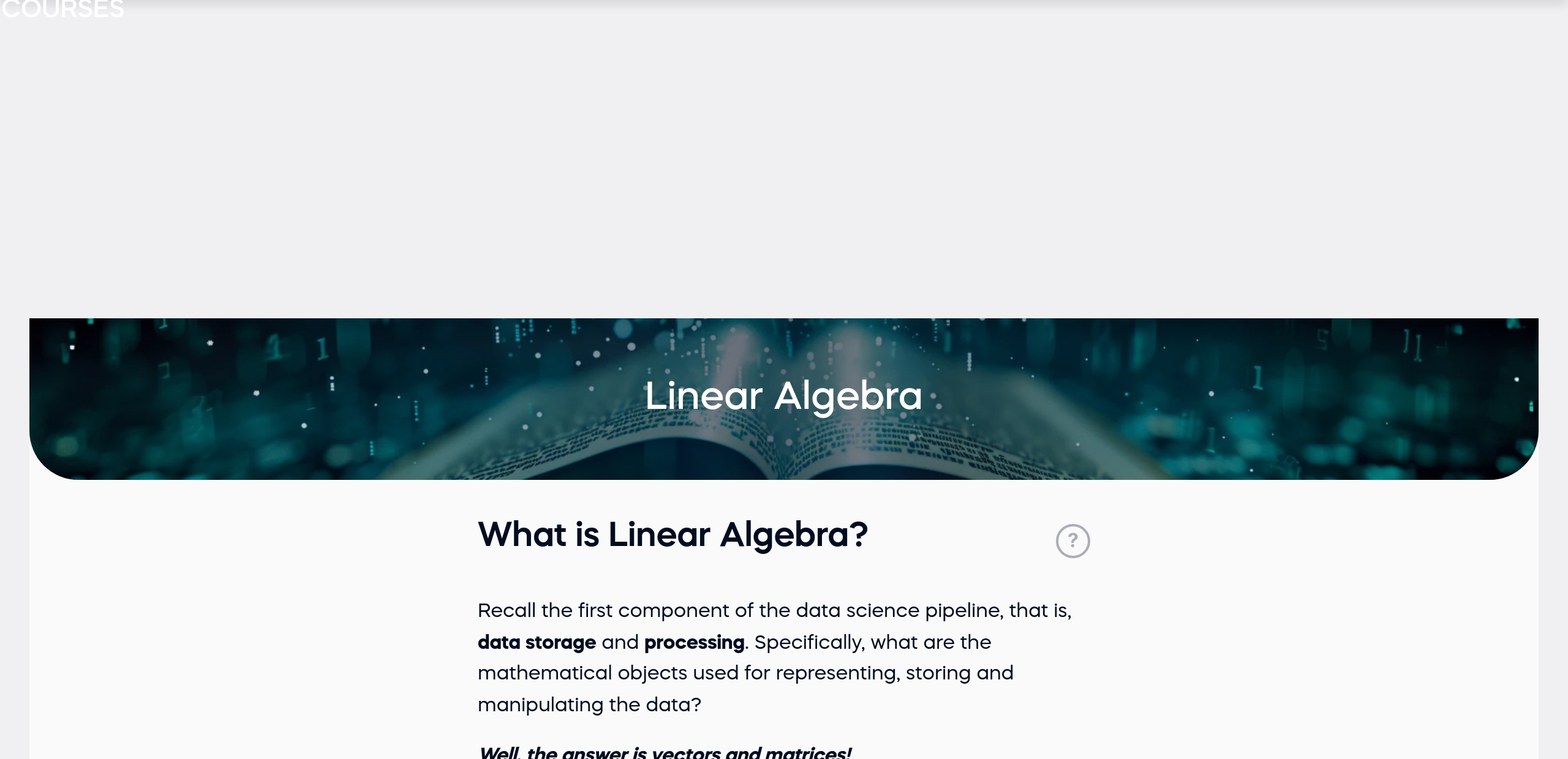 What is Linear Algebra?