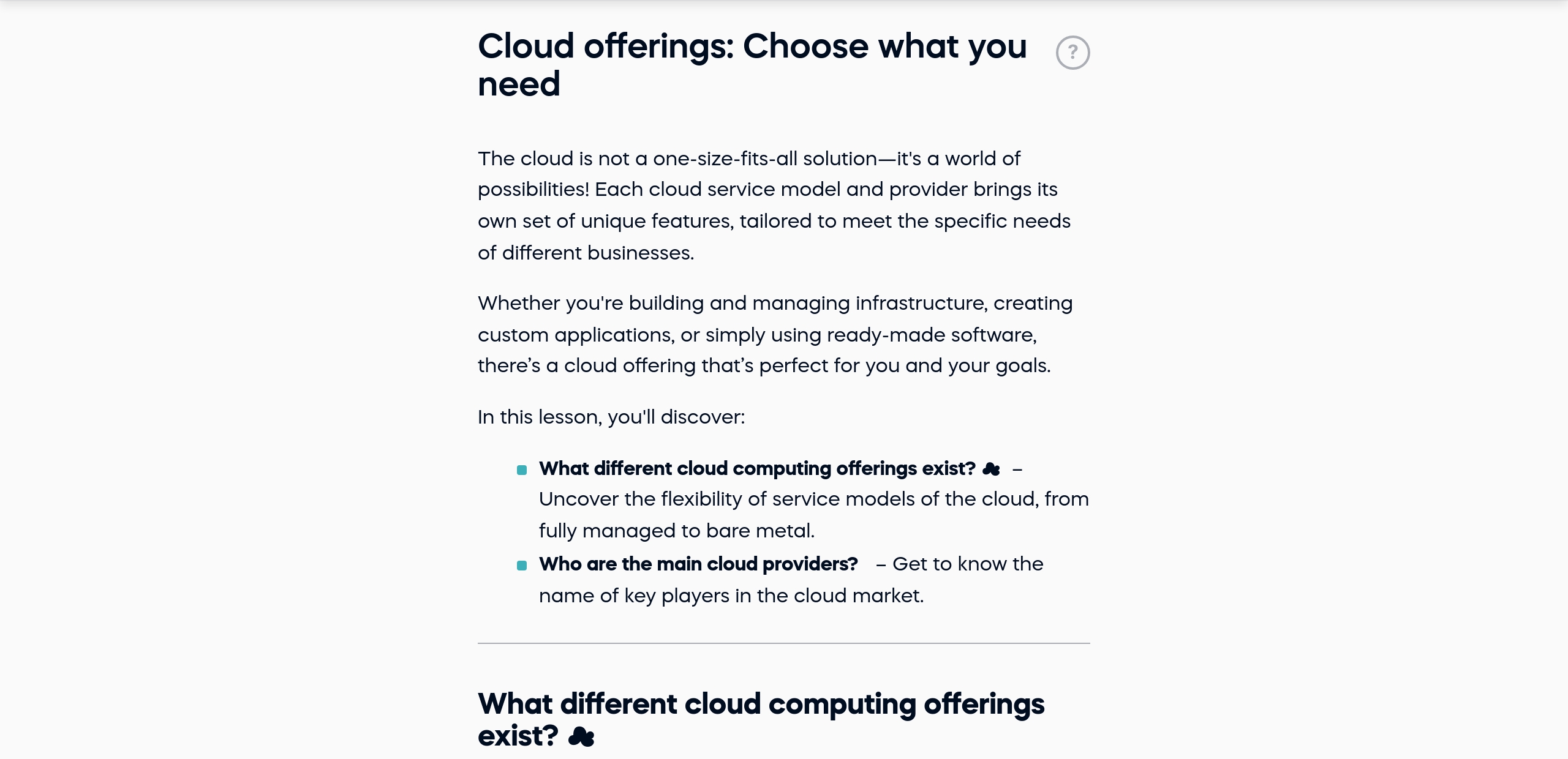 Cloud offerings: Choose what you need
