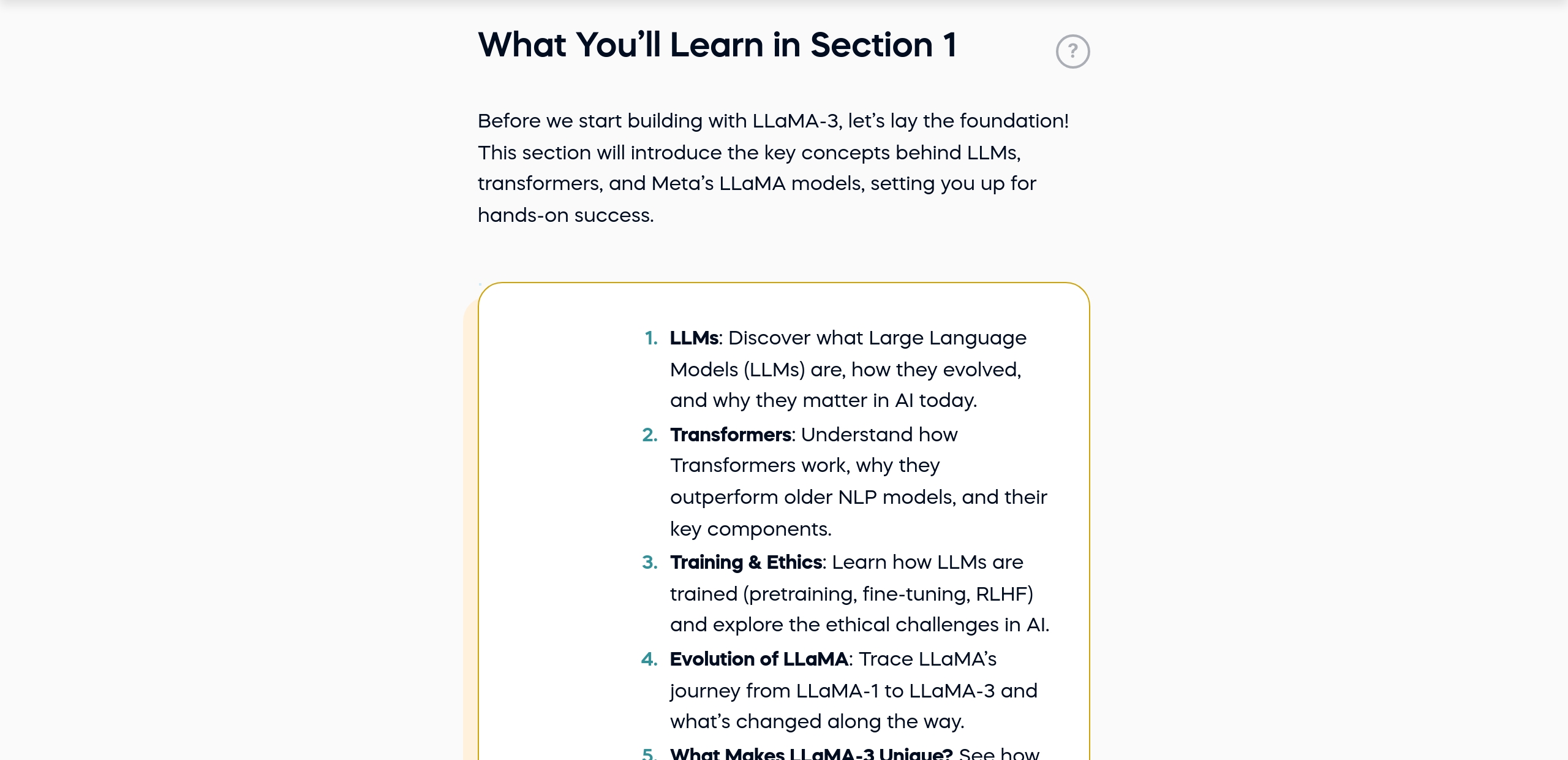 What You’ll Learn in Section 1