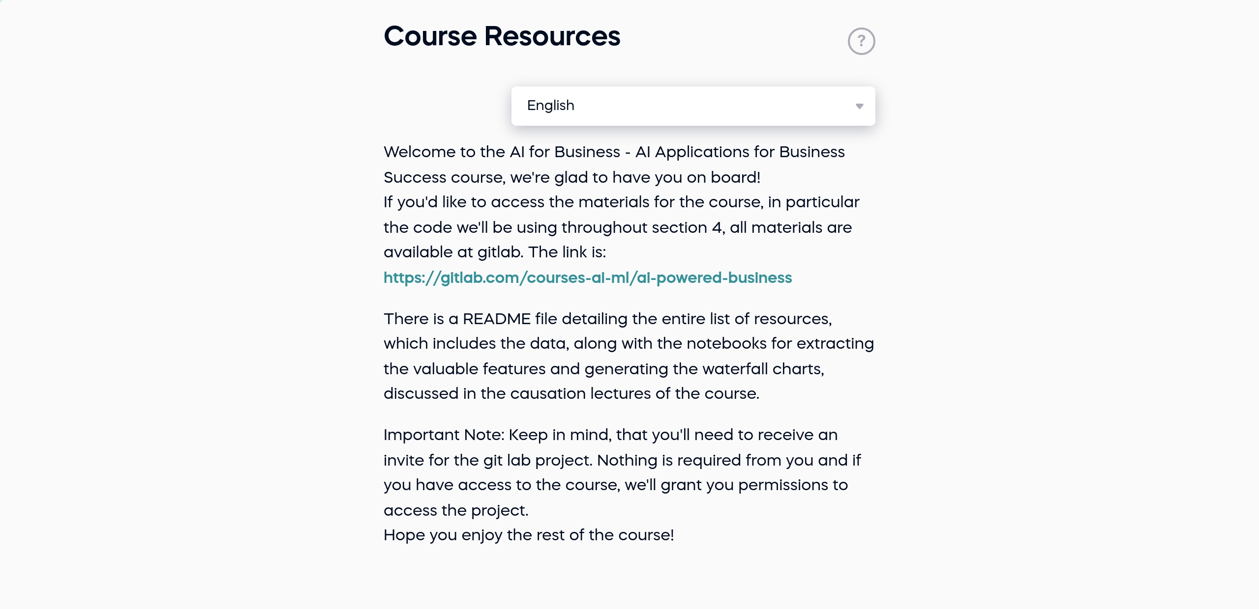 Course Resources