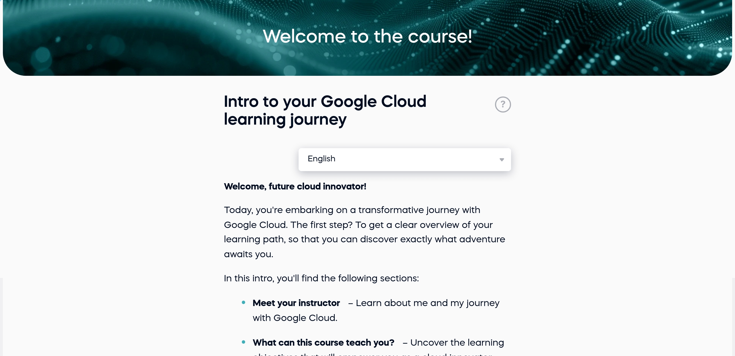 Intro to your Google Cloud learning journey
