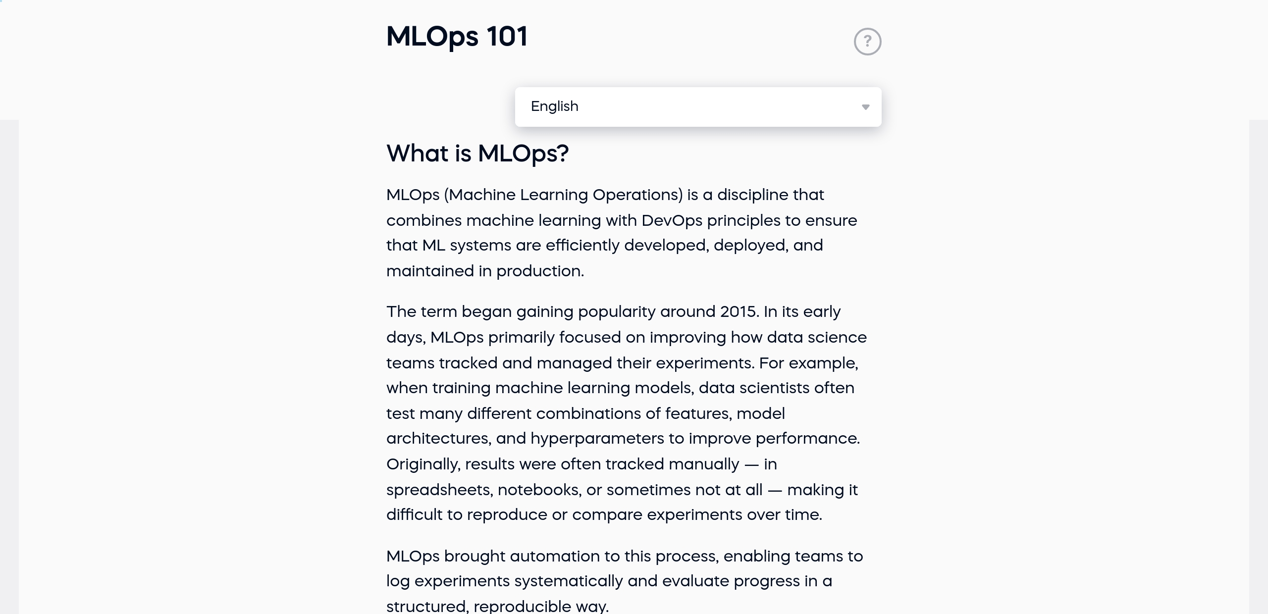 MLOps 101